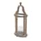 Brown Recycled wood Natural Candle Holder Lantern, 29" x 13" x 10"